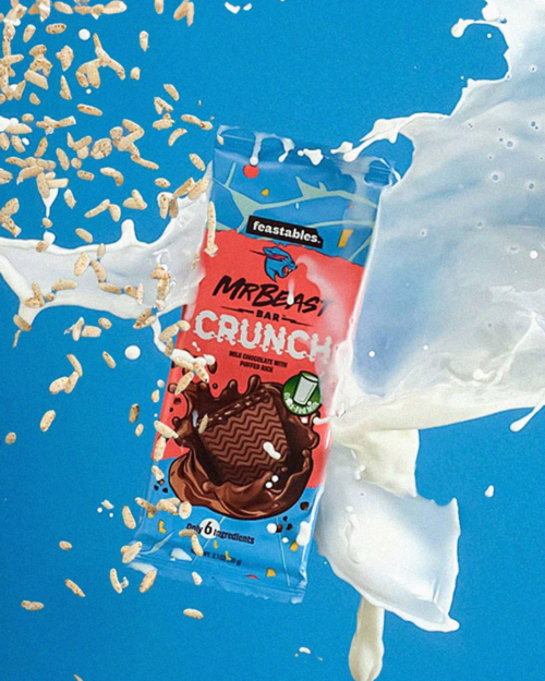 Mr Beast Feastables Milk Chocolate With Puffed Rice Crunch Bar