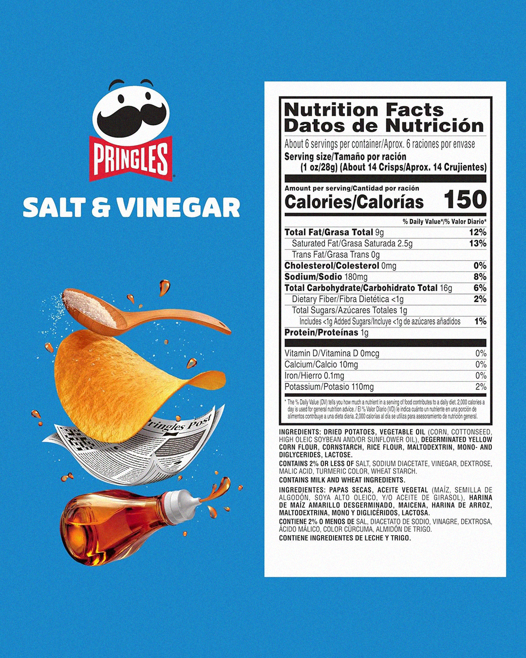 Pringles Salt & Vineger 158g - Image 6
