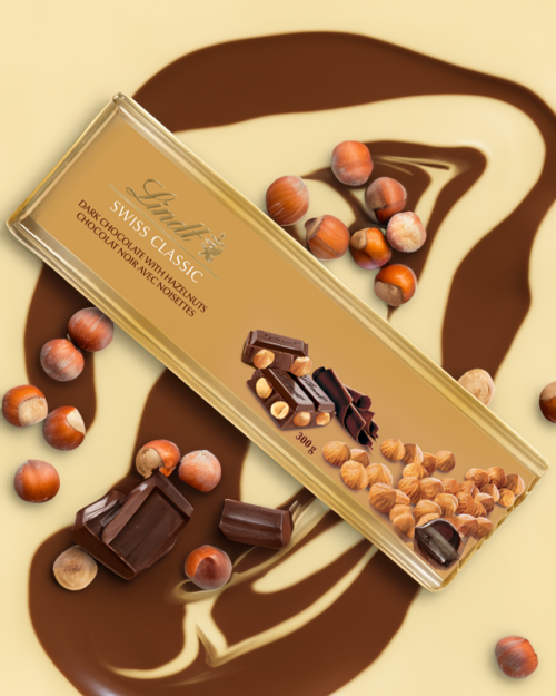 Lindt Swiss Classic Dark Chocolate With Hazelnut 300g