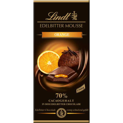 Lindt Edelbitter Mousse "Orange" Chocolate Bar 150 g - Image 2