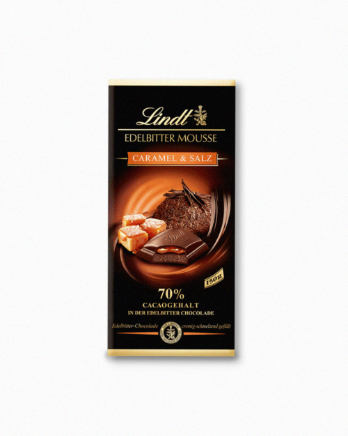 Lindt Edelbitter Mousse “Caramel & Salz” Chocolate Bar 150g - Image 3