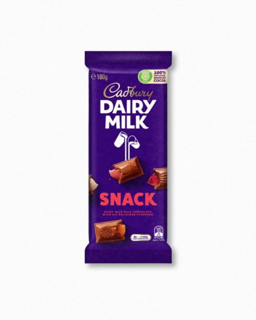 Cadbury Dairy Milk Snack Milk Chocolate Bar 180g - Image 2