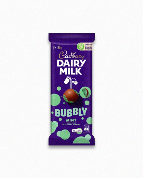 Cadbury Dairy Milk Bubbly Mint Milk Chocolate Bar 160g - Image 2