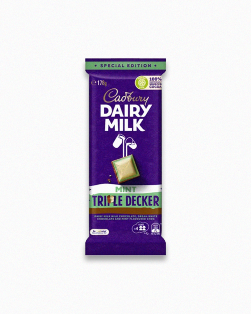 Cadbury Dairy Milk Mint Triple Decker Chocolate Bar 178g - Image 2