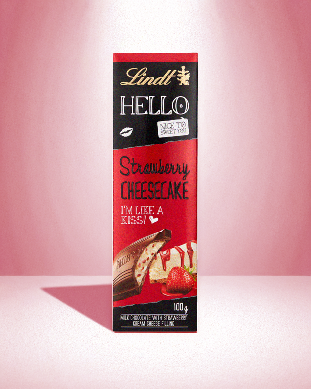 Lindt HELLO Strawberry Cheesecake Bar 100g