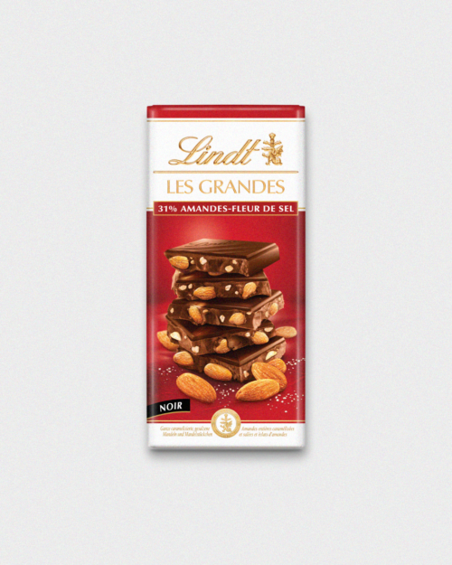 Lindt Les Grandes Dark "31% Amades-Fleur De Sel" Chocolate Bar 150g
