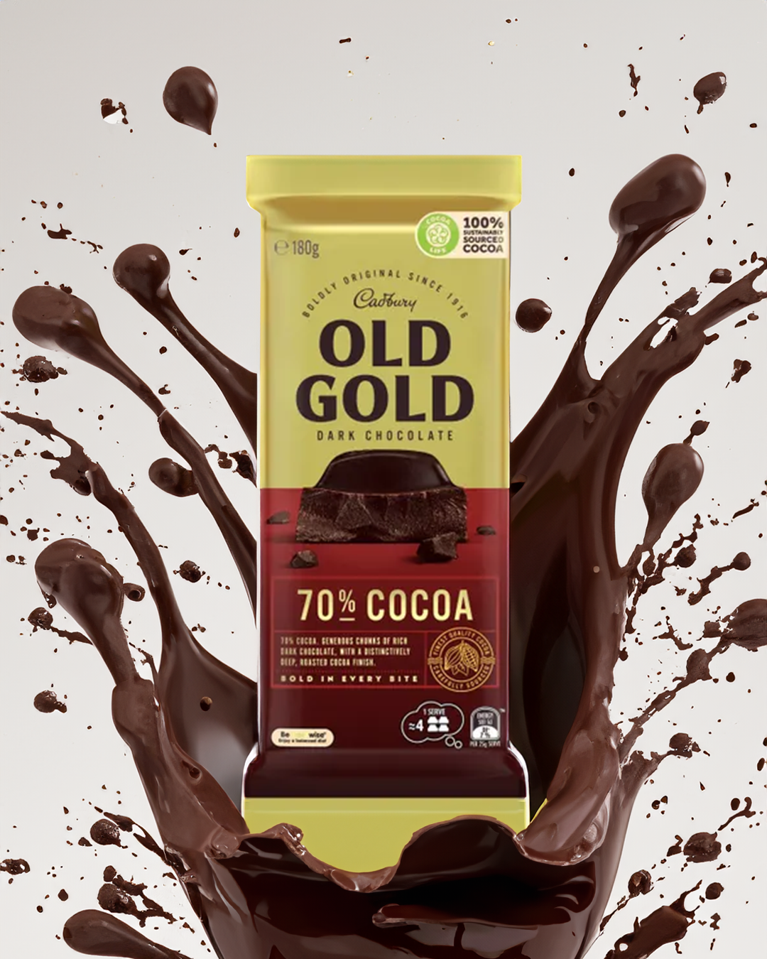 Cadbury Old Gold Dark Chocolate 70% Cocoa 180g
