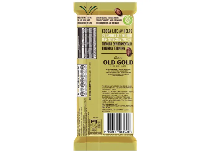 Cadbury Old Gold Dark Chocolate Peppermint 180g - Image 3