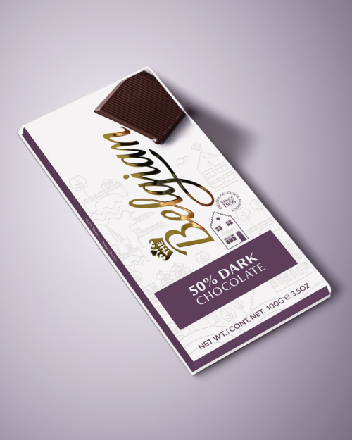 The Belgian 50% Dark Chocolate Bar 100g - Image 2