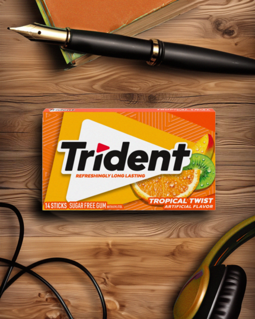 Trident Sugar Free Chewing Gum Tropical Twist – 14-Sticks