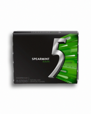 5 Gum Spearmint Rain Sugarfree Chewing Gum - 15-Stick Pack - Image 2