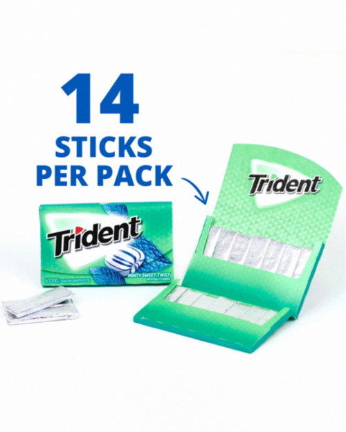 Trident Sugar Free Chewing Gum Minty Sweet Twist - 14-Sticks - Image 3