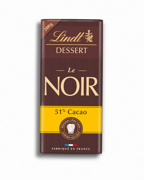 Lindt DESSERT Dark 51% Cocoa Tablet 200g