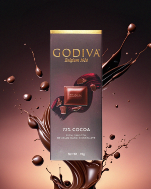 Godiva 72% Cocoa Rich, Smooth Belgian Dark Chocolate, 90g