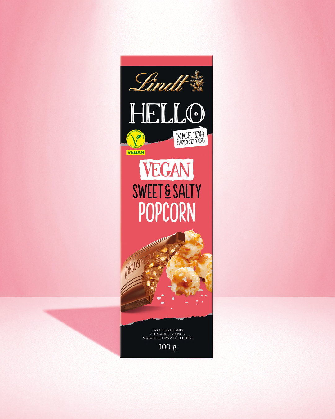 LINDT HELLO Sweet & Salty Popcorn (Vegan) | 100g